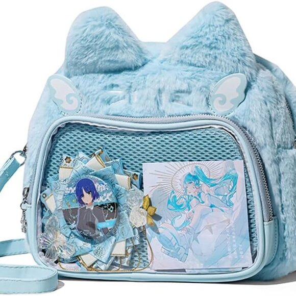 Handbags - Cute Cat Kawaii Plush Backpack Large Capacity Stylish Travel Purse